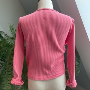 Coral button up, rubbed knit cardigan size 6/7